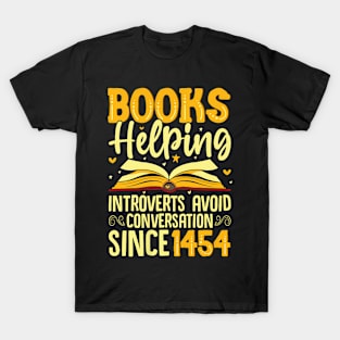 Books Helping Introverts  Conversation Bookworm T-Shirt